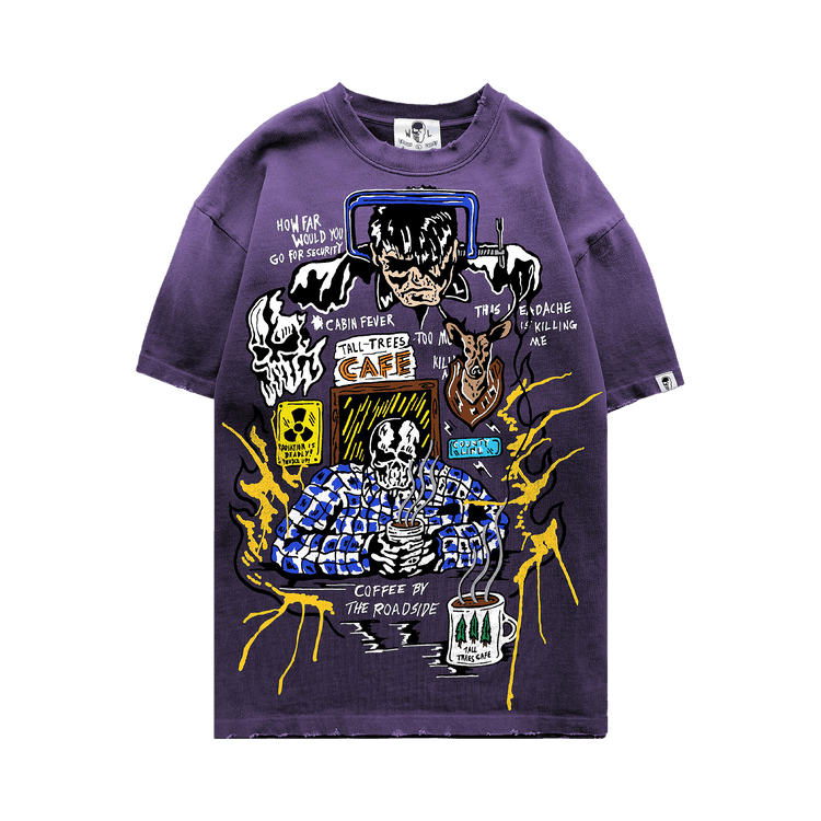 Warren Lotas Roadside Coffee T-Shirt "Faded Purple"