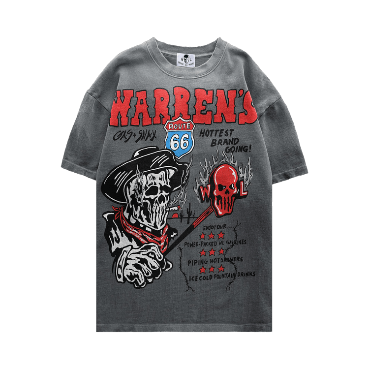 Warren Lotas Warren"s Gas and Snax T-Shirt "Sunfaded Charcoal'