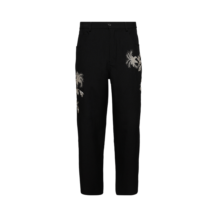 BLUEMARBLE Botanic Bead Embroidered Relaxed Pants "Black"