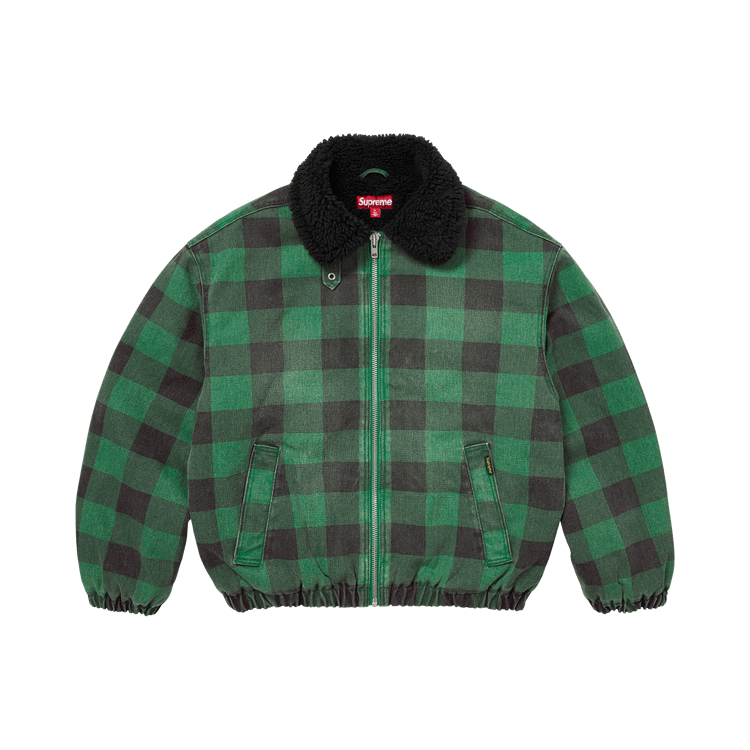Supreme Faux Shearling Lined Bomber Jacket "Plaid"