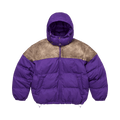 Supreme Leather Yoke Puffer Jacket "Purple"