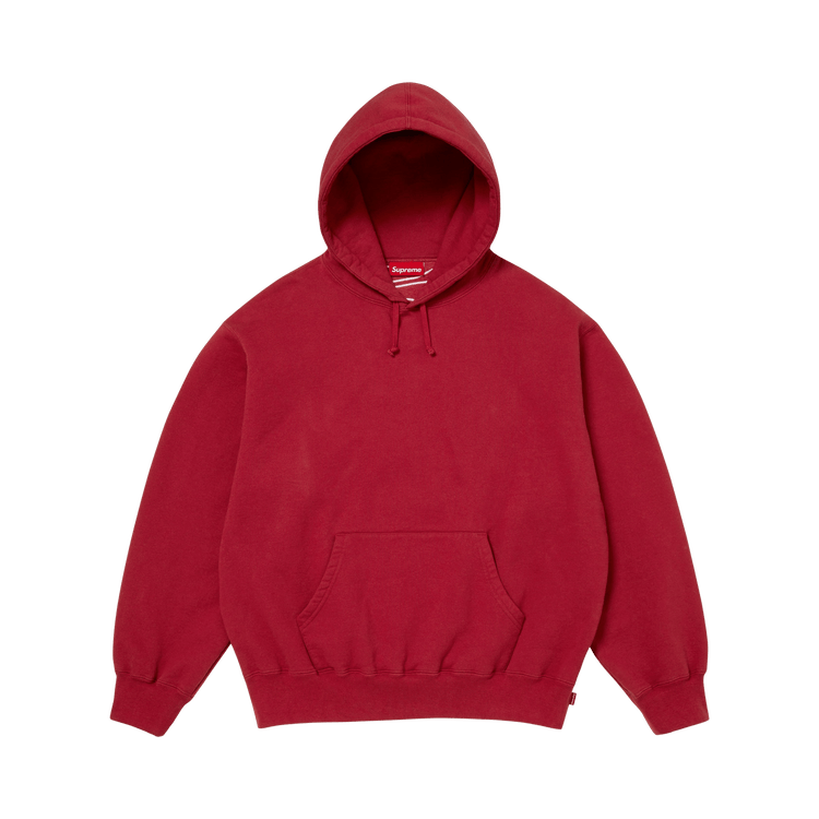 Supreme Satin Appliqué Hooded Sweatshirt "Dark Red"