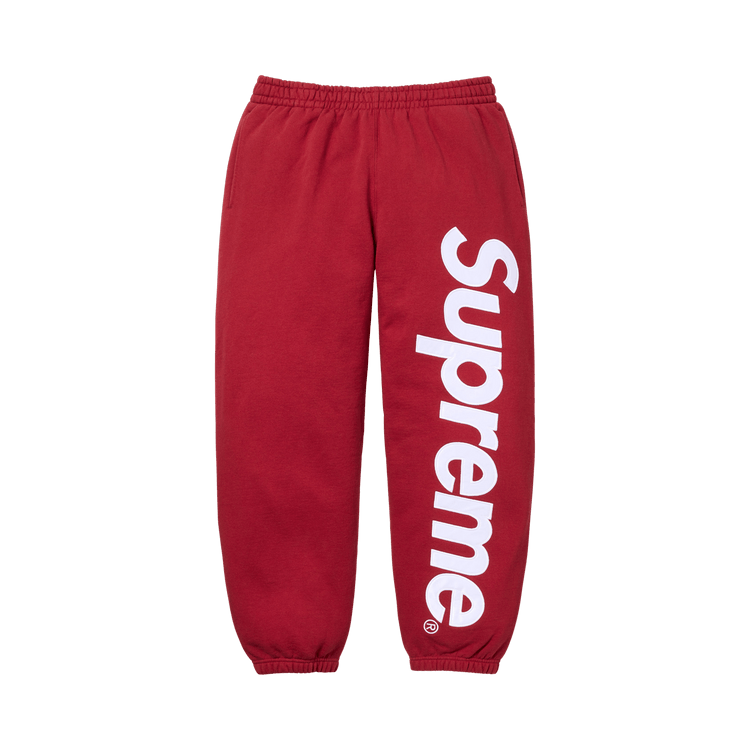 Supreme Satin Appliqué Sweatpant "Dark Red"