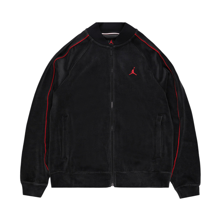 Air Jordan Velour Track Jacket "Black/Gym Red"