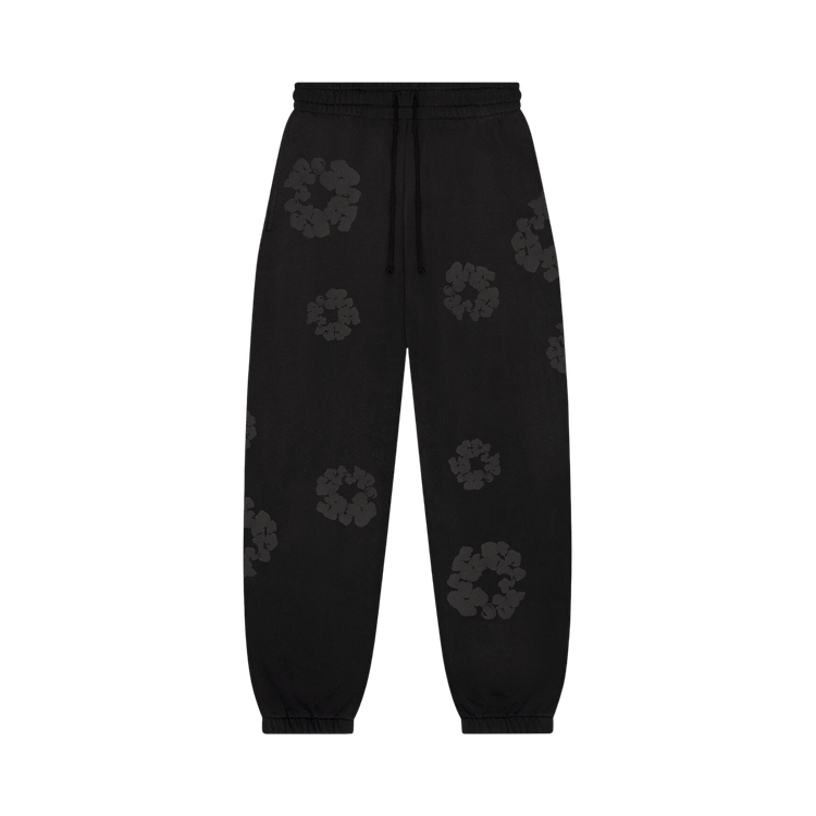 Denim Tears Faded Mono Cotton Wreath Sweatpants "Black"