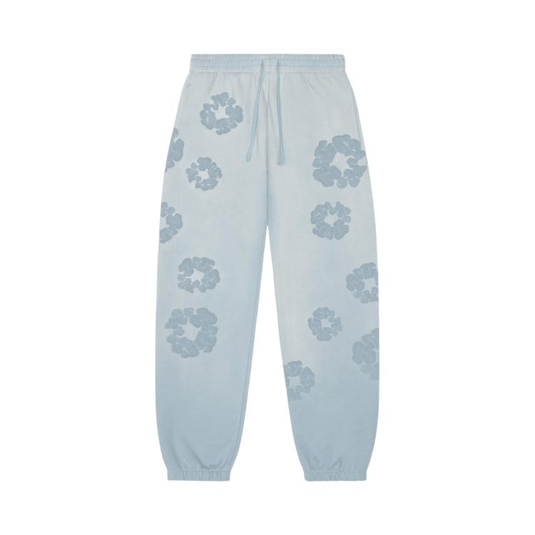 Denim Tears Faded Mono Cotton Wreath Sweatpants "Light Blue"