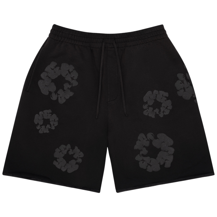 Denim Tears Faded Mono Cotton Wreath Sweatshorts "Black"