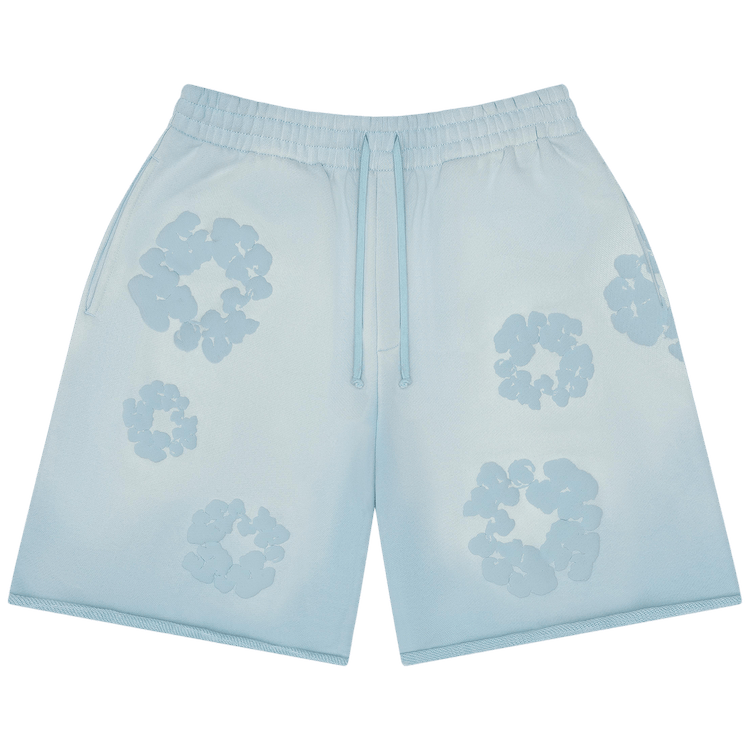 Denim Tears Faded Mono Cotton Wreath Sweatshorts "Light Blue"