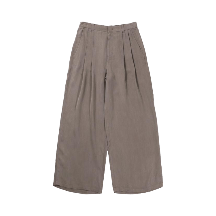 Amomento Men Cupro Two Tuck Pants "Brown"