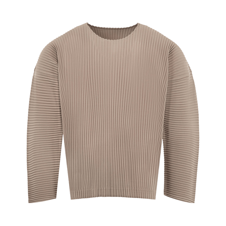 Issey Miyake Long-Sleeve Pleat Top "Riverside Grey"