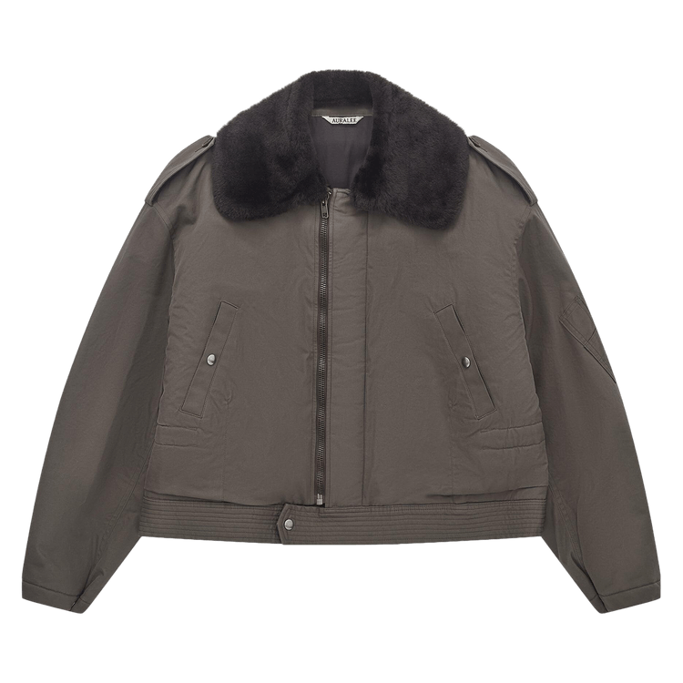 Auralee Washed Finx Cotton Gabardine Flight Blouson "Deep Olive"