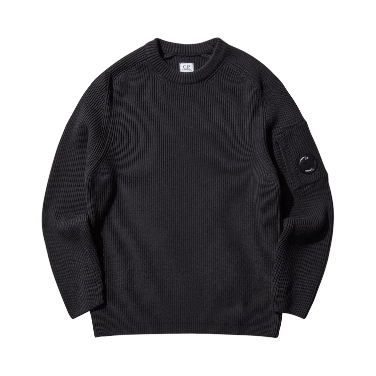 C.P. Company Knitwear Crew Neck In Full Rib "Black"