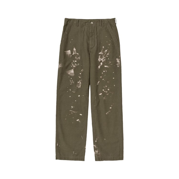 Auralee Washed Baggy Satin Bleached Baker Pants "Khaki Brown"