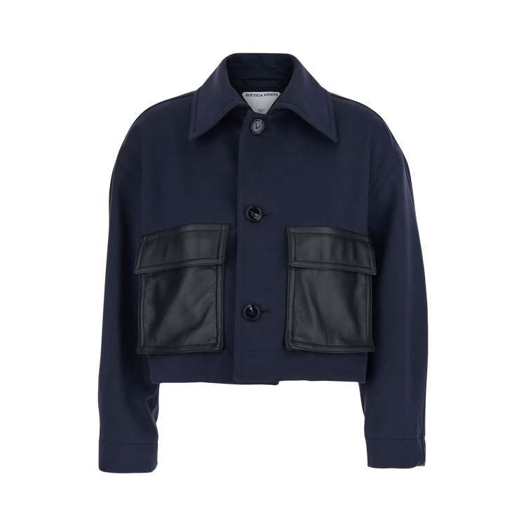 Bottega Veneta Leather Pocket Blouson "Midnight Blue"