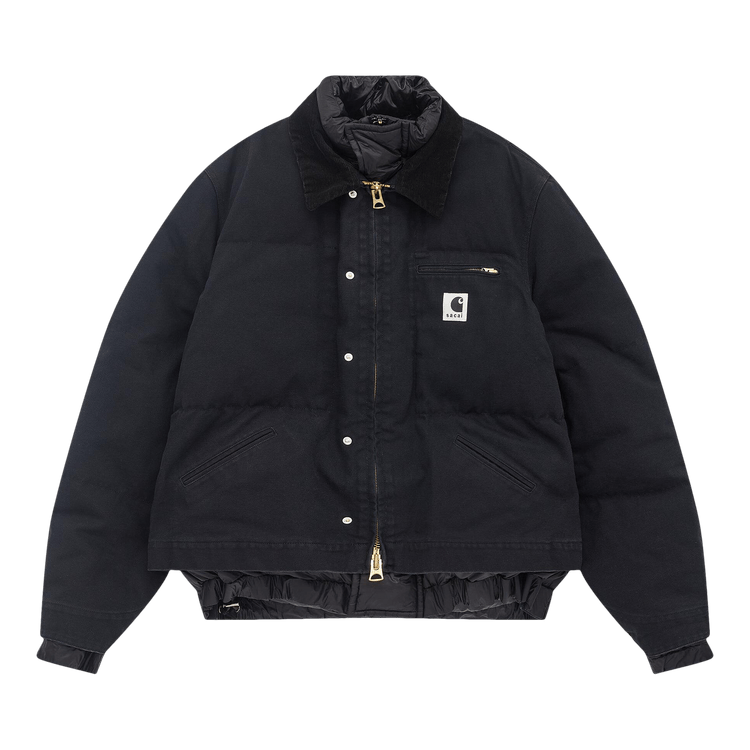 Sacai x Carhartt WIP Washed Duck Puffer Jacket "Black"