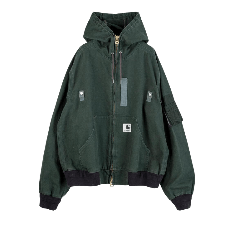 Sacai x Carhartt WIP Washed Duck Hooded Blouson "Green"