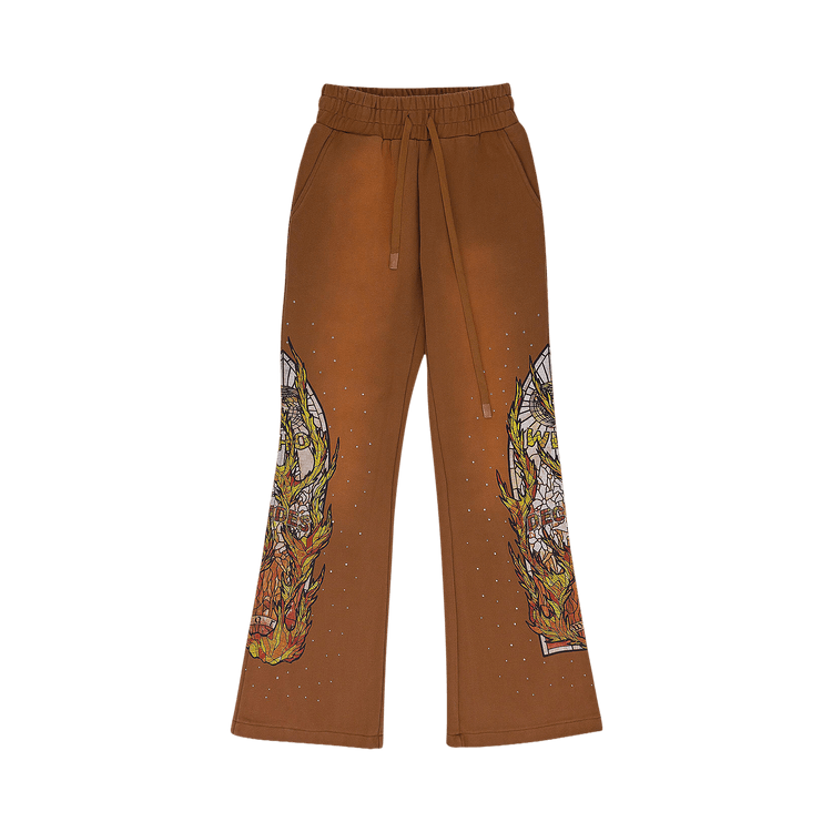Who Decides War Flame Glass Sweatpants "Brown"