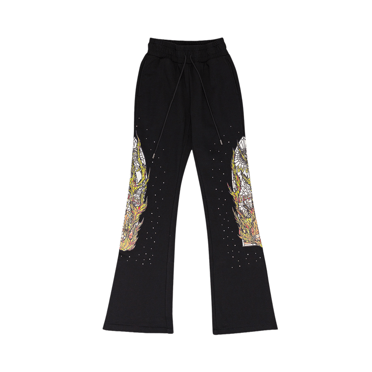 Who Decides War Flame Glass Sweatpants "Black"