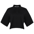 Alexander Wang Short-Sleeve Cropped Polo T-Shirt "Black"