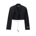 Alexander Wang Cropped Blazer W/ Chain "Black"