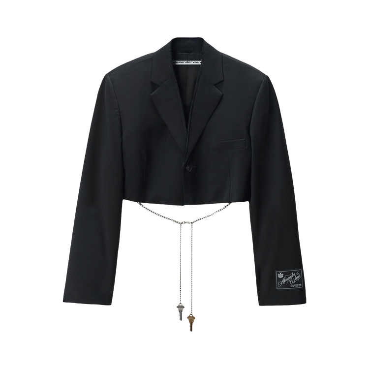 Alexander Wang Cropped Blazer W/ Chain "Black"