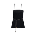 Alexander Wang Mini Dress W/ Built In Short And Waist Chain "Black"