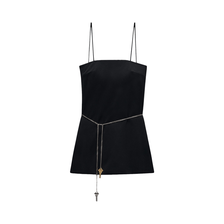 Alexander Wang Mini Dress W/ Built In Short And Waist Chain "Black"