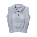 Alexander Wang Polo Collar Vest W/ Embossed Logo "Washed Grey"