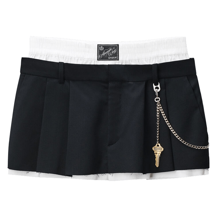 Alexander Wang Pre-Styled Pleated Skort W/ Chain "Black/White"