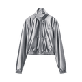 Alexander Wang Shrunken Zip-Up Jacket "Alloy"