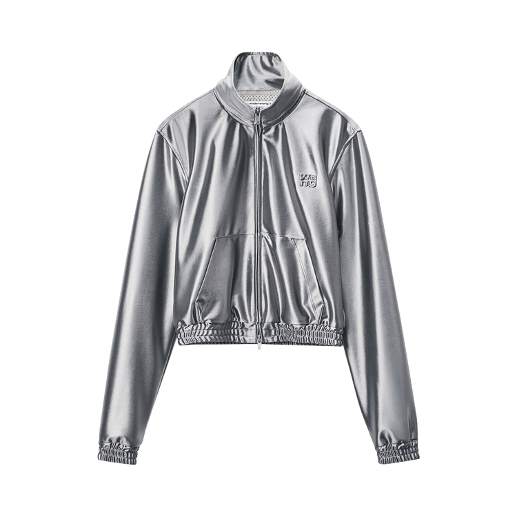 Alexander Wang Shrunken Zip-Up Jacket "Alloy"