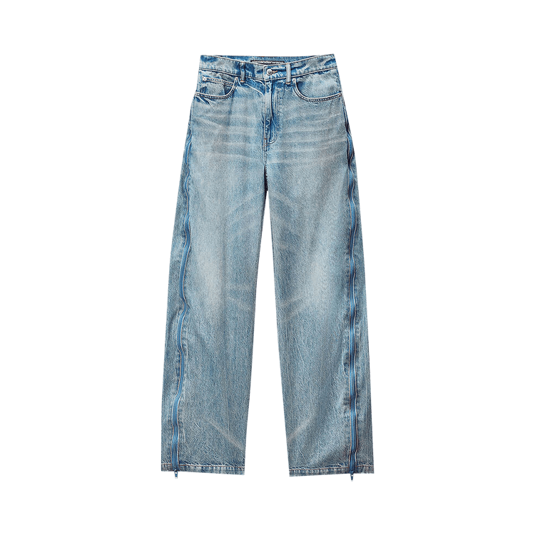 Alexander Wang Curved Zipper Pant W/ Basketball Mesh "Vintage Bleach Blue"