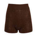 David Koma Rhinestone Embroidered Cashmere Blend Wool Shorts "Brown"