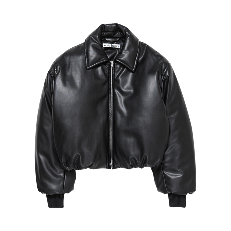 Acne Studios Faux Leather Bomber Jacket "Black"