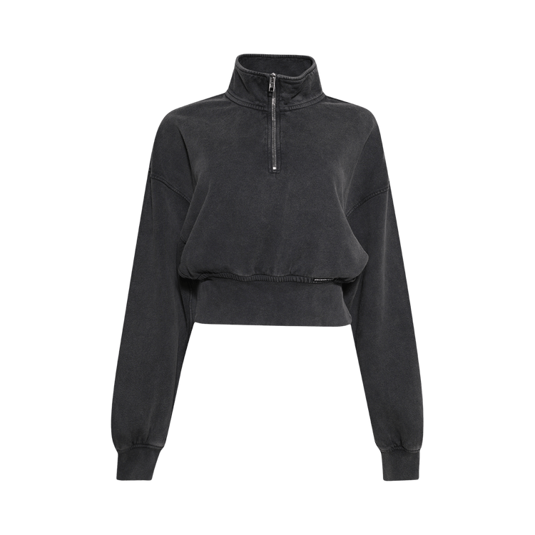 Alexander Wang Cropped Half Zip Pull Over "Washed Asphalt"