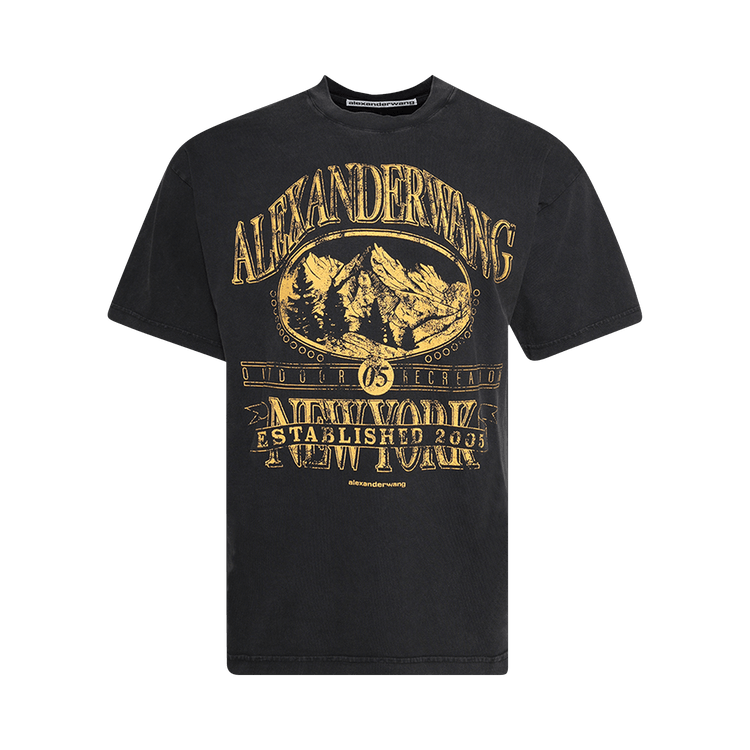 Alexander Wang Short-Sleeve T-Shirt W/ Graphic "Washed Black"