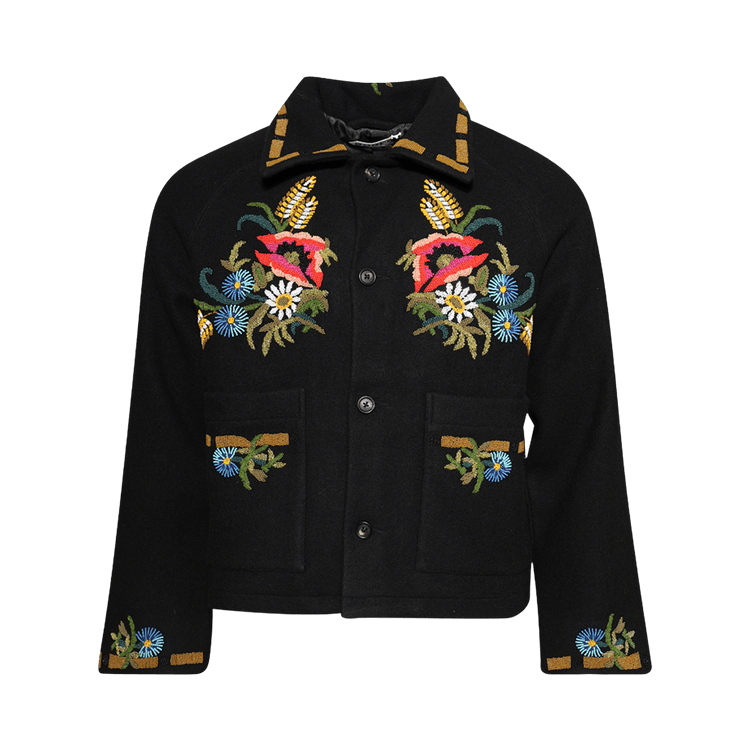Bode Beaded Aquitaine Jacket "Black"