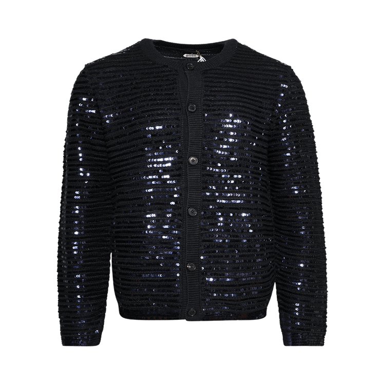 Bode Sequin Spotlight Cardigan "Black"