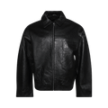 Nahmias Leather Star Oversized Bomber "Black Leather"