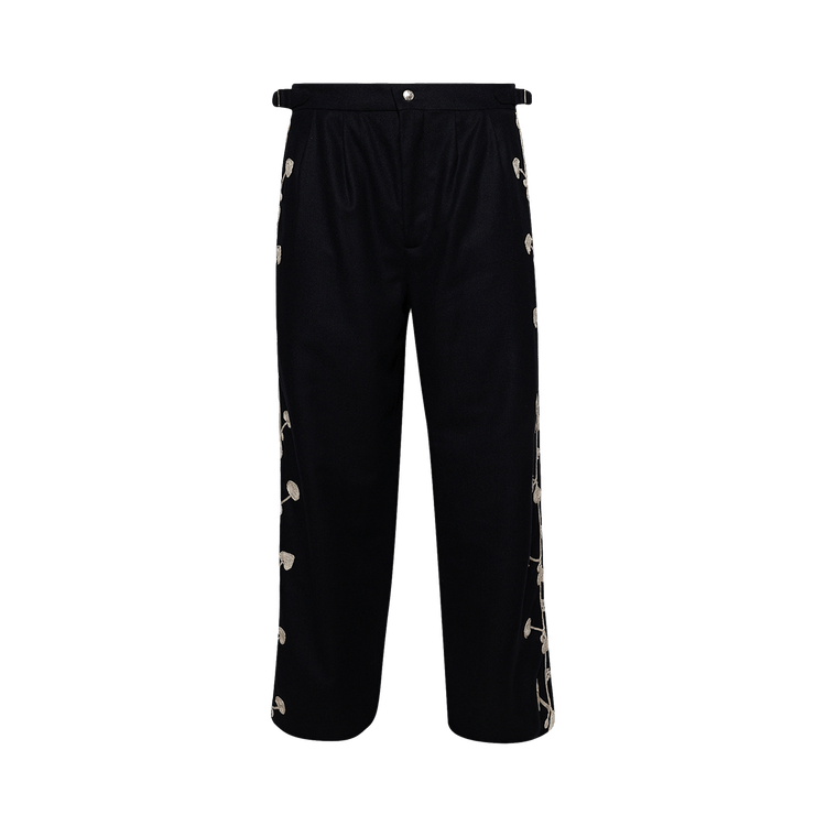 Bode Snowdrop Applique Trousers "Navy"