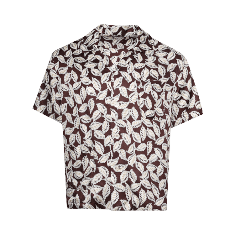 Bode Paper Birch Short Sleeve Shirt "Brown White"