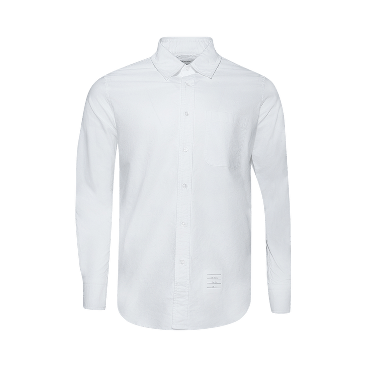Thom Browne Straight Fit Long Sleeve Broad Shirt "White"