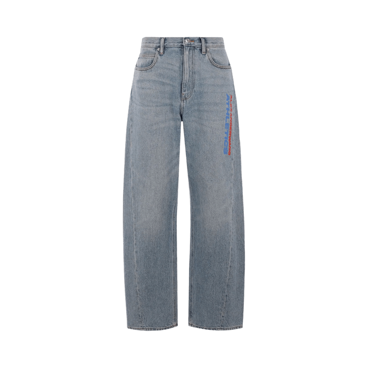 Alexander Wang Mesh Back Balloon Jean W/ Logo "Classic Light Indigo"