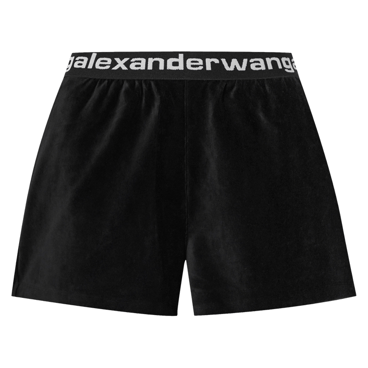 Alexander Wang Stretch Corduroy Shorts W/ Logo Elastic "Black"