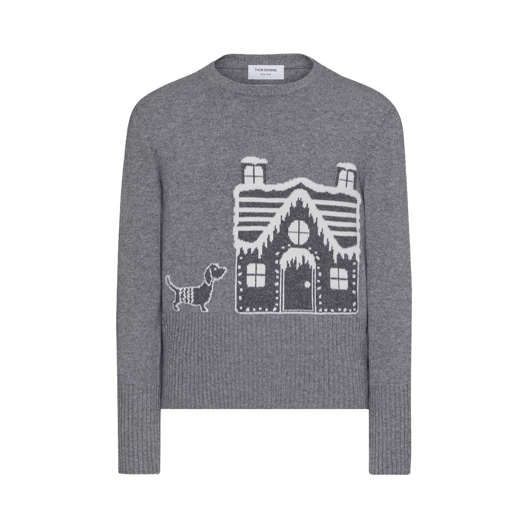 Thom Browne Holiday Scenery Classic Crew Neck Pullover "Light Grey"