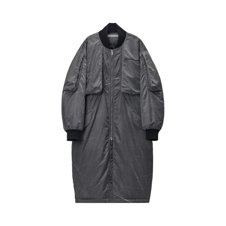Alexander Wang Oversized Padded Parka Coat "Black Biowash"