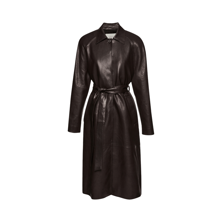 Magda Butrym Leather Coat "Brown"