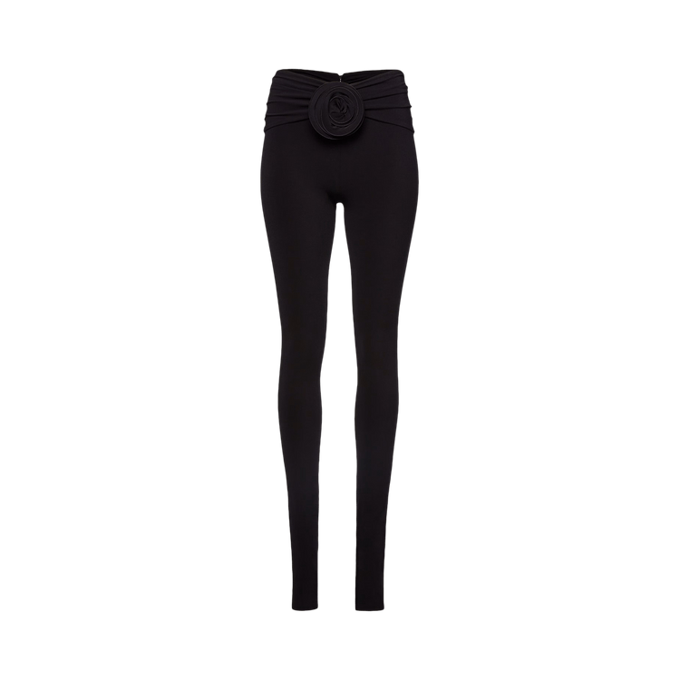 Magda Butrym Leggings W/ Flower Embellished "Black"