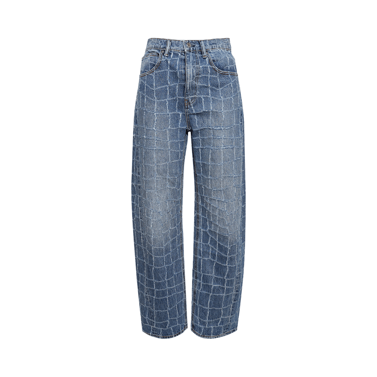 Alexander Wang Croc Rip Balloon Jeans "Vintage Light Indigo"