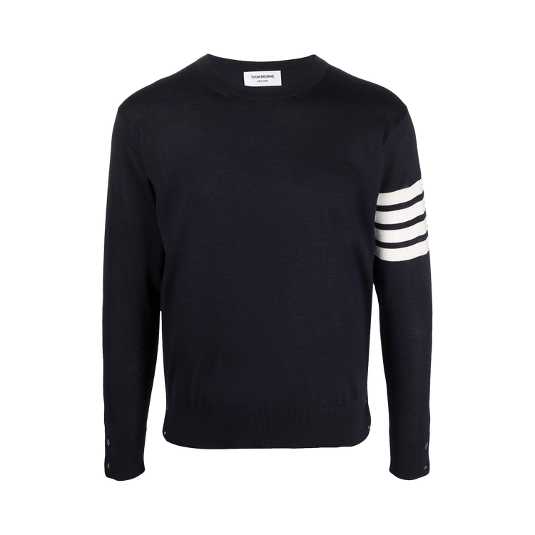 Thom Browne Jersey Stitch Relaxed Fit Crew Neck Pullover "Black"